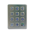 12 keys IP65 dynamic waterproof stainless steel illuminated metal keypad